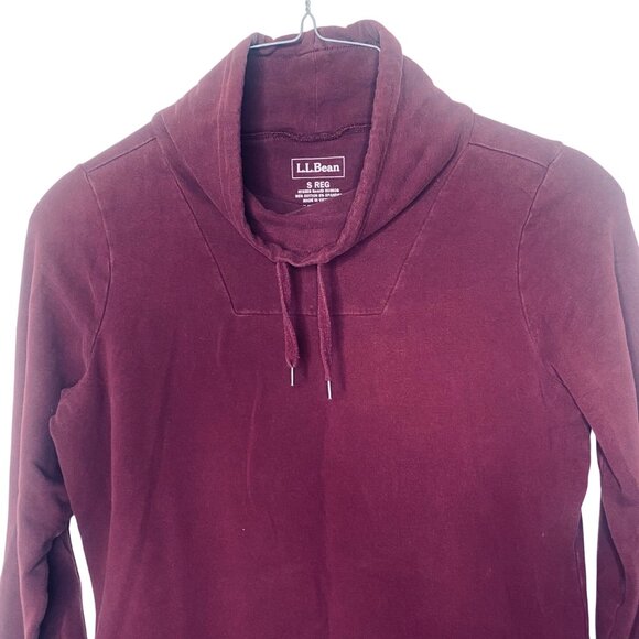 L.L. Bean Cow Neck Sweatshirt Womens S Burgundy Pullover Athleisure Outdoors Com - Picture 4 of 8